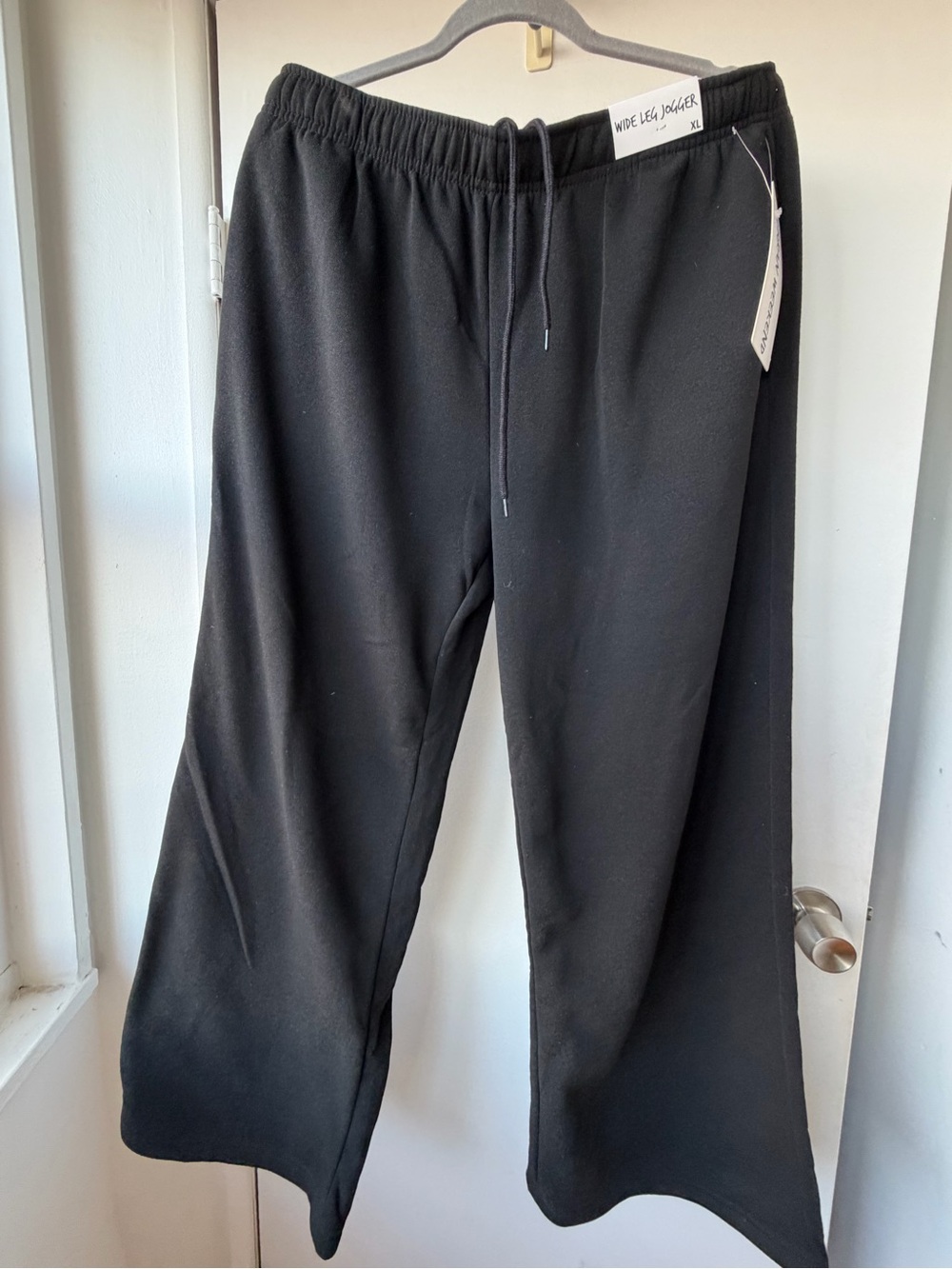 Wide-Leg Drawstring Joggers for Women - Black